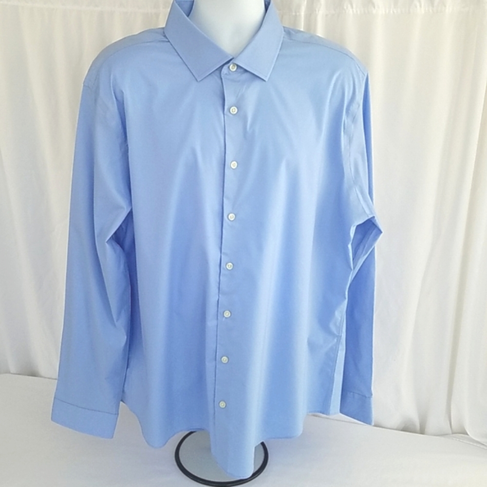 Goodfellow & Co Long Sleeve Button Front Casual Spring Blue Shirt